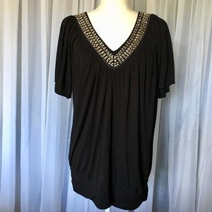 🔥Torrid Embellished Black Womens Top Sz 1
